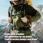 Apple Watch Band & Case amBand Moving Fortress Classic Stainless Steel Bumper with TPU Military Strap for Apple Watch Series 6/SE/5/4 40 mm - Comet Black - Image 4