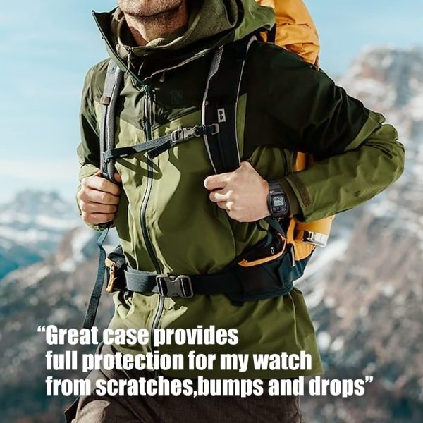 Apple Watch Band & Case amBand Moving Fortress Classic Stainless Steel Bumper with TPU Military Strap for Apple Watch Series 6/SE/5/4 40 mm - Comet Black - Image 4