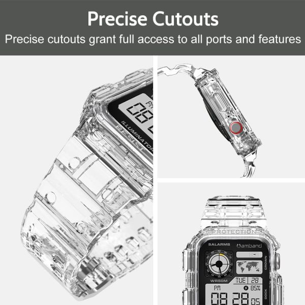 Apple Watch Band & Case amBand Moving Fortress Sport Series Rugged Style for Apple Watch 42 / 44 / 45 mm - Clear - Image 2