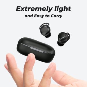 Tribit FlyBuds 3 mini Waterproof Bluetooth 5.0 Touch Control True Wireless Bluetooth Earbuds with Mic Earphones in-Ear Deep Bass Built-in Mic Bluetooth Earbuds - Black - Image 4