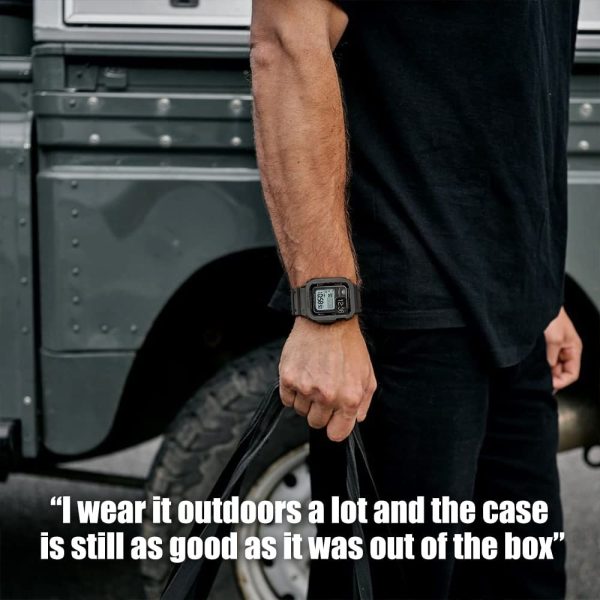 Apple Watch Band & Case amBand Moving Fortress Classic Stainless Steel Bumper with TPU Military Strap for Apple Watch Series 6/SE/5/4 40 mm - Comet Black - Image 6