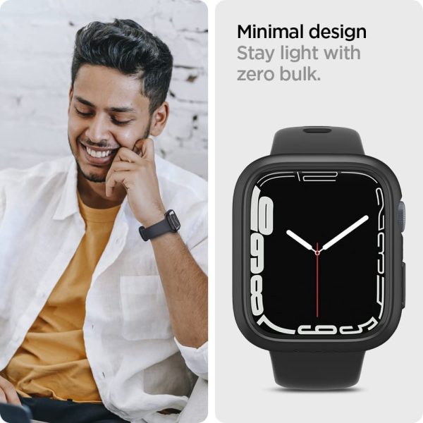 61Wtf8g5DiL._AC_SL1000_ Apple Watch Case Spigen Thin Fit Case for 45mm Series 7  - Black - ACS04174 - Image 5