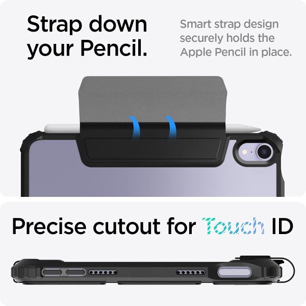 61Ww7fcFbrL._AC_SL1200_ iPad mini 6 2021 Spigen Ultra Hybrid Pro Case - Black - ACS03765 - Image 5