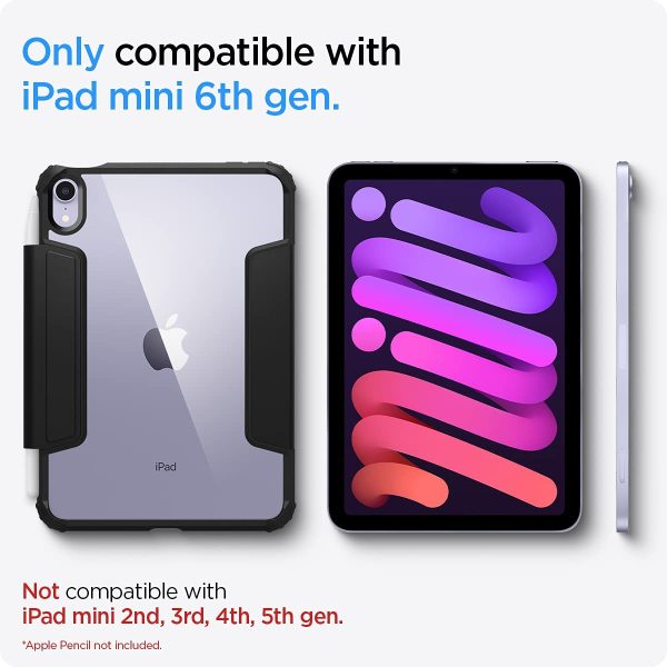 61bop5dLjZL._AC_SL1200_ iPad mini 6 2021 Spigen Ultra Hybrid Pro Case - Black - ACS03765 - Image 2