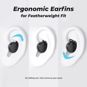 Tribit FlyBuds 3 mini Waterproof Bluetooth 5.0 Touch Control True Wireless Bluetooth Earbuds with Mic Earphones in-Ear Deep Bass Built-in Mic Bluetooth Earbuds - Black - Image 5
