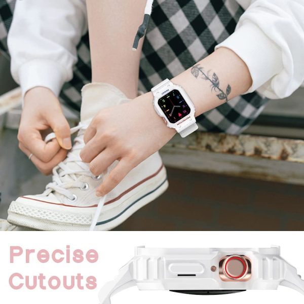 Apple Watch Band & Case amBand Moving Fortress Sport Series Rugged Style for Apple Watch 38 / 40 / 41 mm - Bright White - Image 4