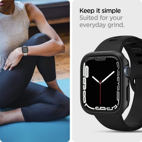 61yK5VJwSHL._AC_SL1000_ Apple Watch Case Spigen Thin Fit Case for 45mm Series 7  - Black - ACS04174 - Image 6