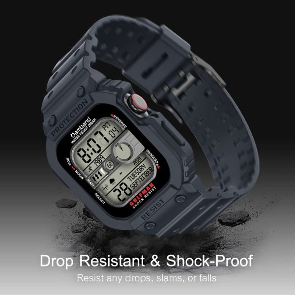 Apple Watch Band & Case amBand Moving Fortress Sport Series Rugged Style for Apple Watch 42 / 44 / 45 mm - Midnight Blue - Image 4