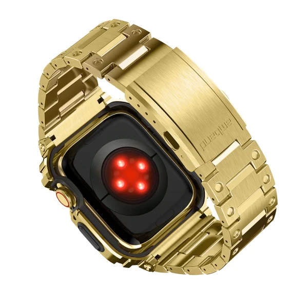 Apple Watch Band & Case amBand Moving Fortress Pro Fully Stainless Steel for Apple Watch Series 7/6/SE/5/4 44 mm / 45 mm - Saturn Gold - Image 4