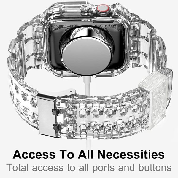 Apple Watch Band & Case amBand Moving Fortress Sport Series Rugged Style for Apple Watch 42 / 44 / 45 mm - Clear - Image 7