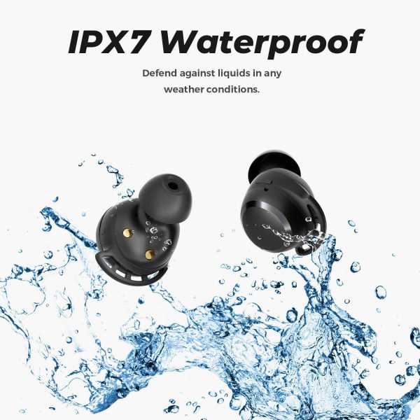 Tribit FlyBuds 3 mini Waterproof Bluetooth 5.0 Touch Control True Wireless Bluetooth Earbuds with Mic Earphones in-Ear Deep Bass Built-in Mic Bluetooth Earbuds - Black - Image 3