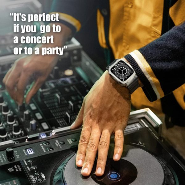 Apple Watch Band & Case amBand Moving Fortress Classic Stainless Steel Bumper with TPU Military Strap for Apple Watch Series 6/SE/5/4 40 mm - Mercury Steel Silver - Image 2