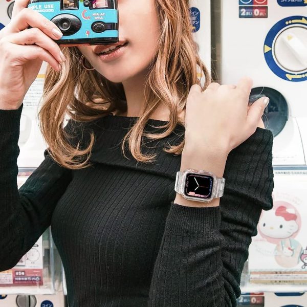 Apple Watch Band & Case amBand Moving Fortress Sport Series Rugged Style for Apple Watch 38 / 40 / 41 mm - Clear - Image 9