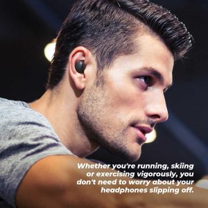 Tribit FlyBuds 3 mini Waterproof Bluetooth 5.0 Touch Control True Wireless Bluetooth Earbuds with Mic Earphones in-Ear Deep Bass Built-in Mic Bluetooth Earbuds - Black - Image 2