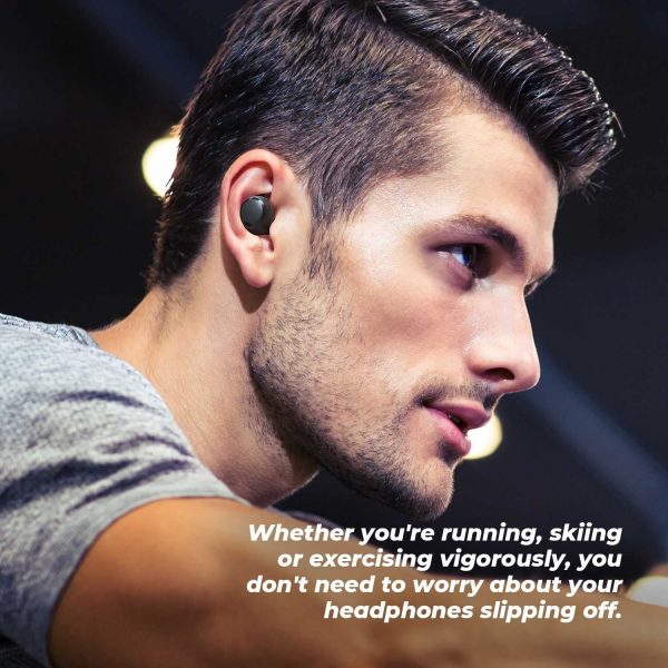 Tribit FlyBuds 3 mini Waterproof Bluetooth 5.0 Touch Control True Wireless Bluetooth Earbuds with Mic Earphones in-Ear Deep Bass Built-in Mic Bluetooth Earbuds - Black - Image 2