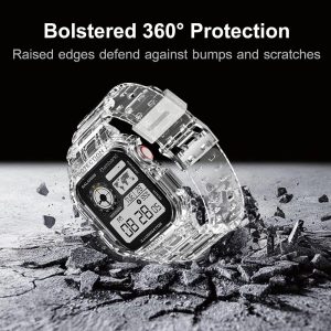 Apple Watch Band & Case amBand Moving Fortress Sport Series Rugged Style for Apple Watch 42 / 44 / 45 mm - Clear - Image 4