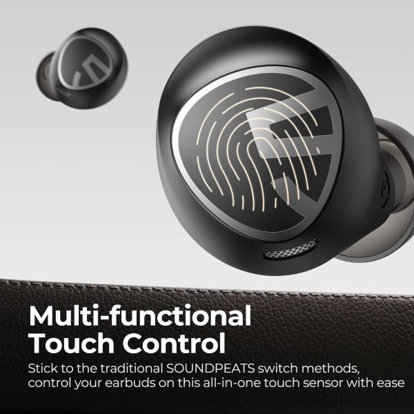SoundPEATS Free2 classic Wireless Earbuds Bluetooth V5.1 Headphones with 30Hrs Playtime in-Ear Wireless Earphones with Immersive Stereo Sound - Black - GC - Image 4