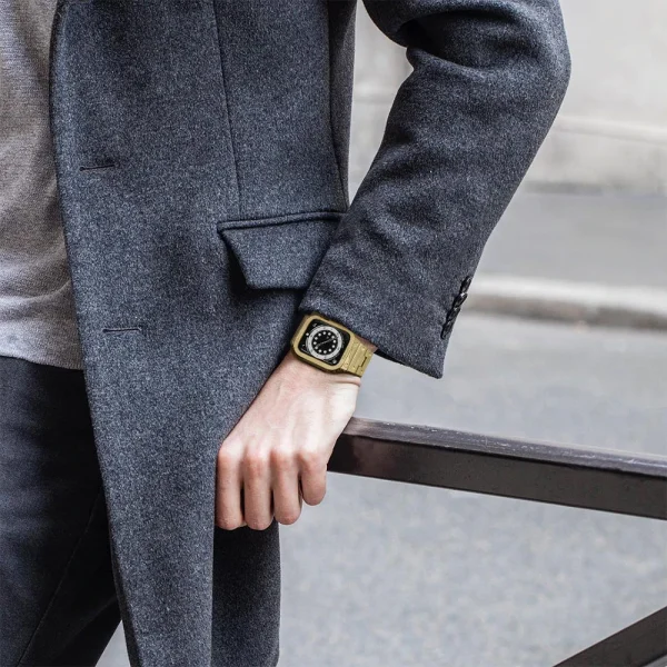 Apple Watch Band & Case amBand Moving Fortress Pro Fully Stainless Steel for Apple Watch Series 7/6/SE/5/4 44 mm / 45 mm - Saturn Gold - Image 6