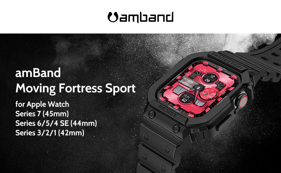 AMBAND AMT2964 Apple Watch Band & Case Moving Fortress Sport