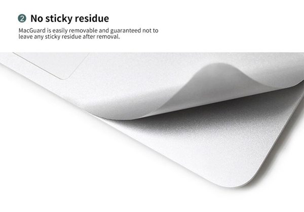 MacGuard 5 in 1 Protection Set (Top Skin + Bottom Skin + Palm Rest Skins + Trackpad Skin + Screen Protector) for MacBook Pro M1 / M2 13" by JCPAL - Silver - JCP2367 - Image 6