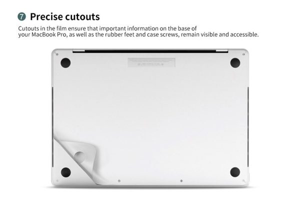 MacGuard 5 in 1 Protection Set (Top Skin + Bottom Skin + Palm Rest Skins + Trackpad Skin + Screen Protector) for MacBook Pro M1 / M2 13" by JCPAL - Silver - JCP2367 - Image 3