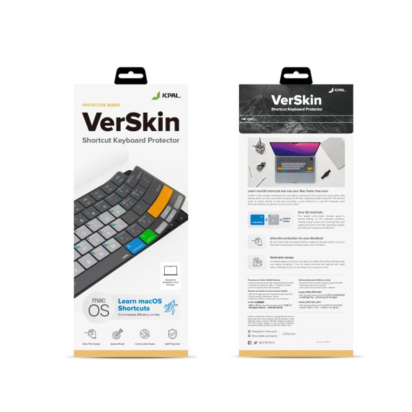 MacBook Air 15″ M2 / Air 13″ M2 / MacBook Pro 14″ M3, M2, M1 / MacBook Pro 16″ M3, M2, M1 MacOS Shortcut TPU Keyboard Protector by JCPAL VerSkin MacOS Shortcut TPU Keyboard Protector by JCPAL - US Layout - JCP2444 - Image 7