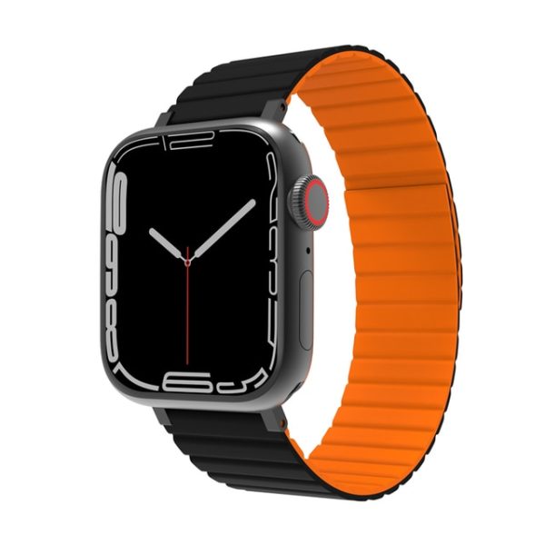 New-JCPAL-FlexForm-for-Apple-Watch-Magnetic-Strap-Premium-Band-with-Flexible-Silicone-Water-and-Sweat.jpg_640x640 JCPAL FlexForm Magnetic Premium Strap Band for Apple Watch 42 / 44 / 45 / 49 mm - Black / Orange - JCP6284 - Image 1