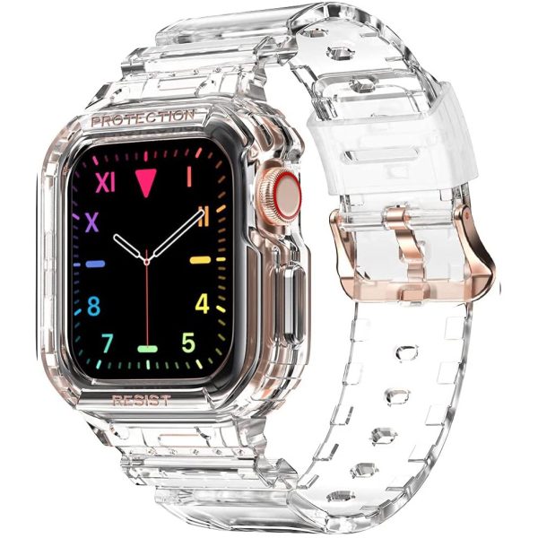 apple-watch-band-amband-moving-fortpress-bright-crystal-clear-41mm Apple Watch Band & Case amBand Moving Fortress Sport Series Rugged Style for Apple Watch 38 / 40 / 41 mm - Clear - Image 1