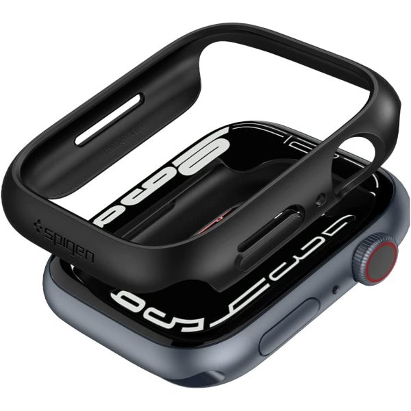 apple-watch-case-spigen-thin-fit-case-45mm-series-7-apple-watch-black Apple Watch Case Spigen Thin Fit Case for 45mm Series 7  - Black - ACS04174 - Image 1