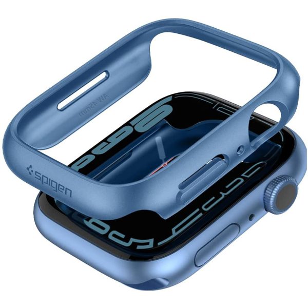 apple-watch-case-spigen-thin-fit-case-blue-series-7-45mm Apple Watch Case Spigen Thin Fit Case for 45mm Series 8 / Series 7 - Blue - ACS04176 - Image 1