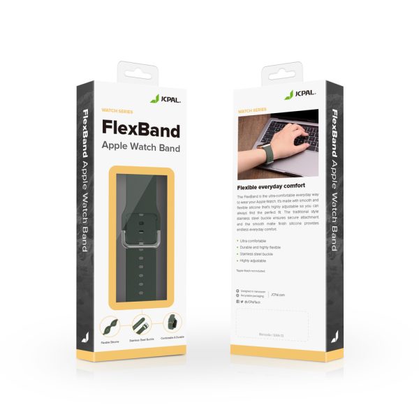 JCPAL FlexBand Premium Silicon Band for Apple Watch 38 / 40 / 41 mm - Cyprus Green - JCP6271 - Image 2