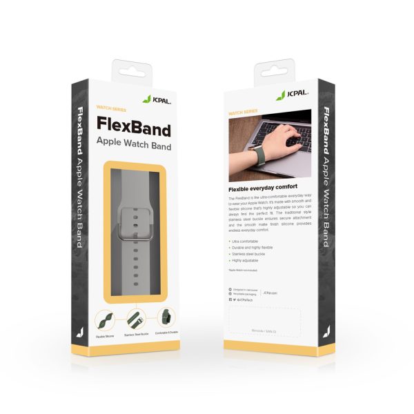 JCPAL FlexBand Premium Silicon Band for Apple Watch 42 / 44 / 45 / 49 mm - Gray - JCP6268 - Image 5