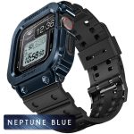 Apple Watch Band & Case amBand Moving Fortress Classic Stainless Steel Bumper with TPU Military Strap for Apple Watch Series 6/SE/5/4 40 mm - Neptune Navy Blue