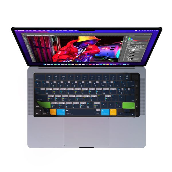 1 MacBook Air 15" M2 / Air 13" M2 / MacBook Pro 14" M3, M2, M1 / MacBook Pro 16" M3, M2, M1 VerSkin Photoshop Shortcut TPU Keyboard Protector by JCPAL - US Layout - JCP2466 - Image 2