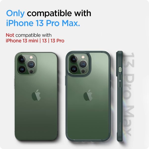 13 Apple iPhone 13 Pro Max Ultra Hybrid TPU + PC Case by Spigen - ACS04558 - Midnight Green - Image 2