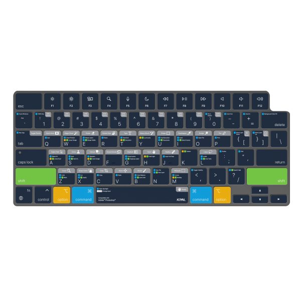 2 MacBook Air 15" M2 / Air 13" M2 / MacBook Pro 14" M3, M2, M1 / MacBook Pro 16" M3, M2, M1 VerSkin Photoshop Shortcut TPU Keyboard Protector by JCPAL - US Layout - JCP2466 - Image 3