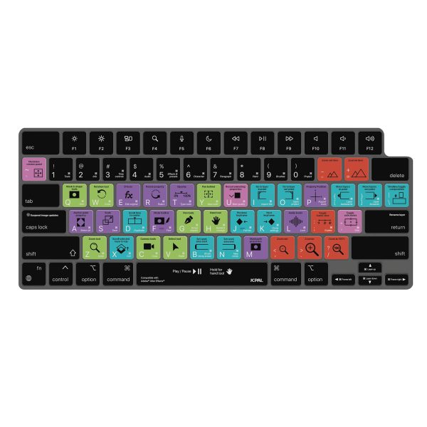 2 MacBook Air 15" M2 / Air 13" M2 / MacBook Pro 14" M2, M1 / MacBook Pro 16" M2, M1  VerSkin After Effects Shortcut TPU Keyboard Protector by JCPAL - US Layout - JCP2470 - Image 3