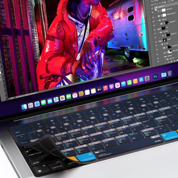 4 MacBook Air 15" M2 / Air 13" M2 / MacBook Pro 14" M3, M2, M1 / MacBook Pro 16" M3, M2, M1 VerSkin Photoshop Shortcut TPU Keyboard Protector by JCPAL - US Layout - JCP2466 - Image 4
