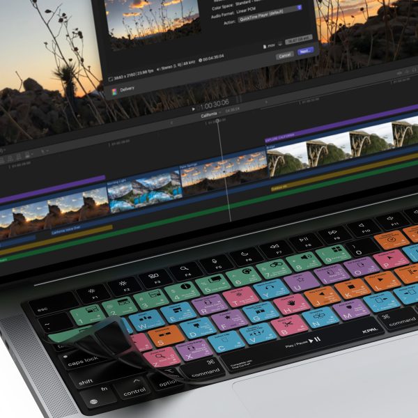 4 MacBook Air 15" M2 / Air 13" M2 / MacBook Pro 14" M2, M1 / MacBook Pro 16" M2, M1  VerSkin Final Cut Shortcut TPU Keyboard Protector by JCPAL - US Layout - JCP2471 - Image 4