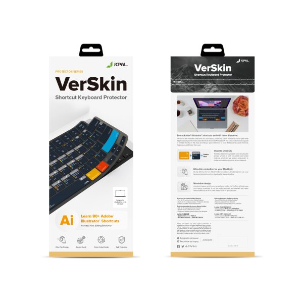 MacBook Air 15" M2 / Air 13" M2 / MacBook Pro 14" M2, M1 / MacBook Pro 16" M2, M1 VerSkin Illustrator Shortcut TPU Keyboard Protector by JCPAL - US Layout - JCP2468 - Image 5