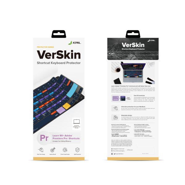 5 MacBook Air 15" M2 / Air 13" M2 / MacBook Pro 14" M2, M1 / MacBook Pro 16" M2, M1  VerSkin Premiere Shortcut TPU Keyboard Protector by JCPAL - US Layout - JCP2472 - Image 5