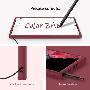 Galaxy S22 Ultra Color Brick Case by CYRILL Spigen - ACS03933 - Sangria - Image 5