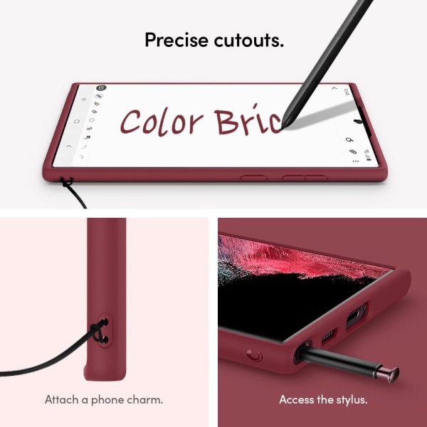 Galaxy S22 Ultra Color Brick Case by CYRILL Spigen - ACS03933 - Sangria - Image 5