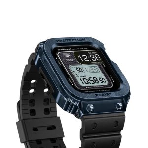 Apple Watch Band & Case amBand Moving Fortress Classic Stainless Steel Bumper with TPU Military Strap for Apple Watch Series 6/SE/5/4 40 mm - Neptune Navy Blue - Image 6
