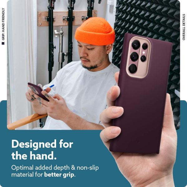 612OCTQ2ztL._AC_SL1080_ Galaxy S22 Ultra NanoPop Dual tone Liquid Silicone Case by Caseology - Burgundy Bean - ACS04538 - Image 8