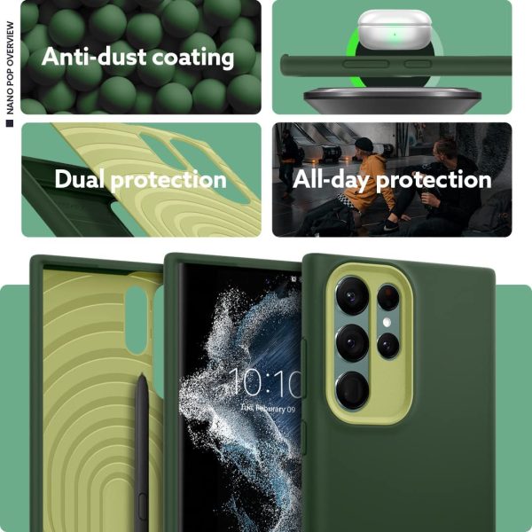 Galaxy S22 Ultra NanoPop Dual tone Liquid Silicone Case by Caseology - Avo Green - ACS04437 - Image 7
