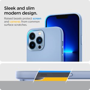 Apple iPhone 13 Pro Max Silicone Fit Soft Case by Spigen - ACS03907 - Sierra Blue - Image 6