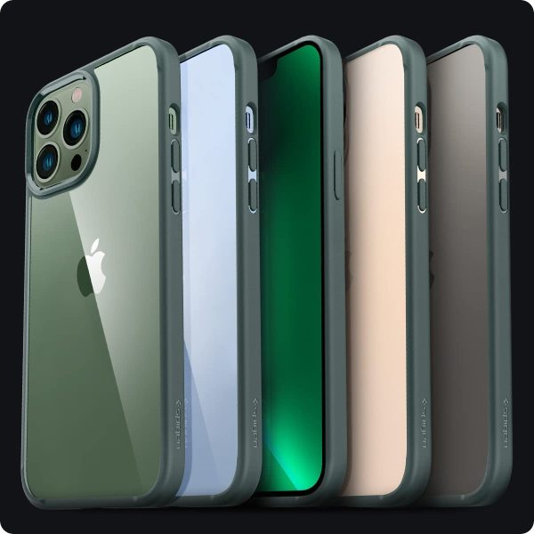61EQo+sXQtL._AC_SL1200_ Apple iPhone 13 Pro Max Ultra Hybrid TPU + PC Case by Spigen - ACS04558 - Midnight Green - Image 4