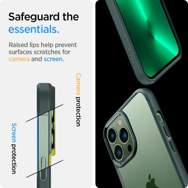 61IM3Bl9vnL._AC_SL1200_ Apple iPhone 13 Pro Max Ultra Hybrid TPU + PC Case by Spigen - ACS04558 - Midnight Green - Image 6