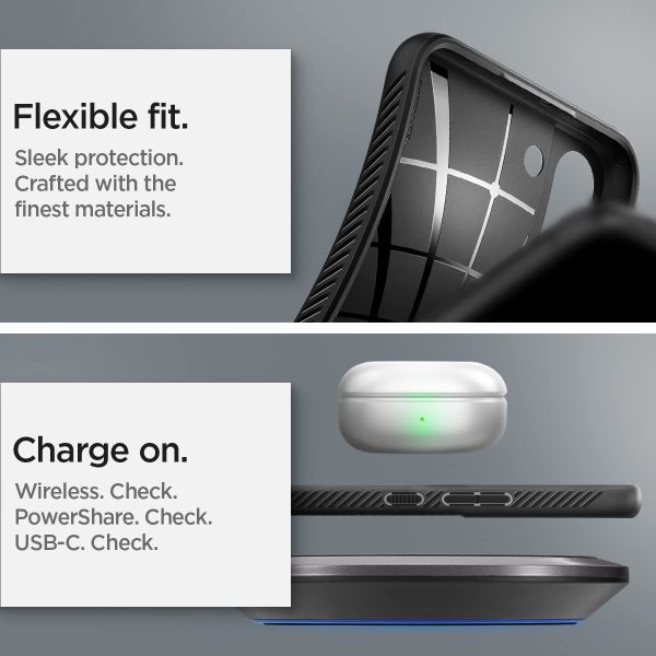 Galaxy S22 Liquid Air Case by Spigen ACS03987 - Matte Black - Image 2